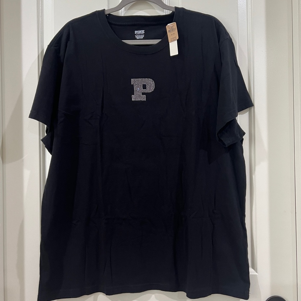 PINK/VICTORIA’S SECRET BLING Oversize Campus Short Sleeve T-shirt